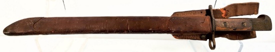 Lot #2336 - Japanese Sype 30 Bayonet with Leather Scabbard.