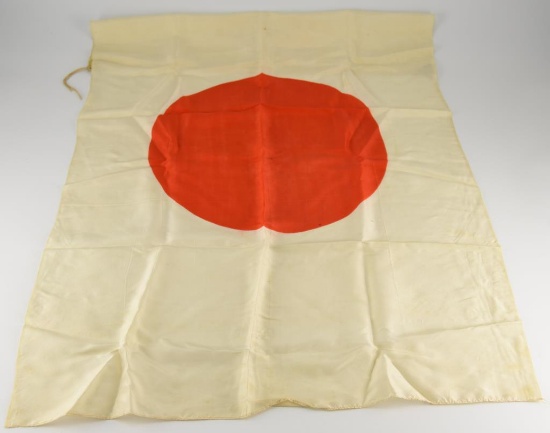 Lot #2343 - Japanese WW II Imperial “Meatball" silk flag (good to excellent condition) approx.