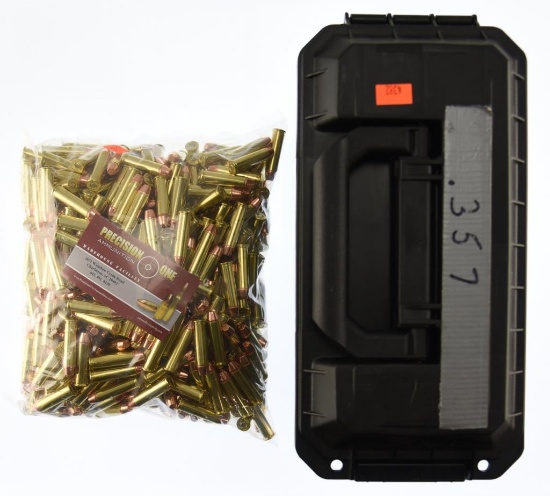 Lot #2357 - 500 Rds +/- Precision One Ammo .357 Mag Bullets (A. USA Brass Case) in Plastic case.