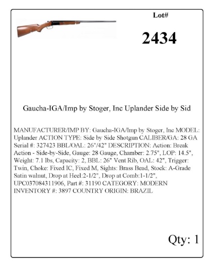 Gaucha-IGA/Imp by Stoger, Inc Uplander Side by Side Shotgun