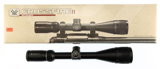 Lot #2451 - Vortex Crossfire II 6-18x44mm Riflescope. V-Plex (MOA) Reticle, 1” Tube w/High rings,
