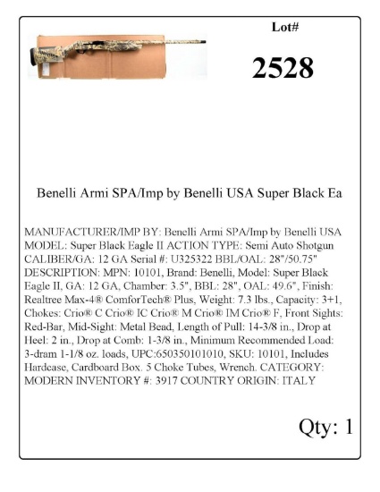 Benelli Armi SPA/Imp by Benelli USA Super Black Eagle Semi Auto Shotgun