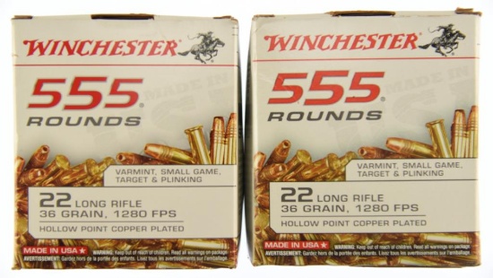 Lot #2561 - 1110 Rds +/- of Winchester .22 LR 36 Grn Copper Plated Hollow Point Ammo