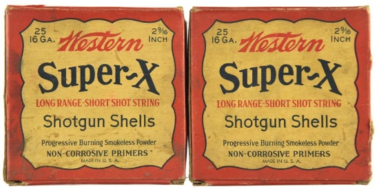 Lot #2590 - 2 Boxes of 25 Rds Ea. Western Super-X 16 GA 2 9/16” (S60S) Single Ball Shotshells