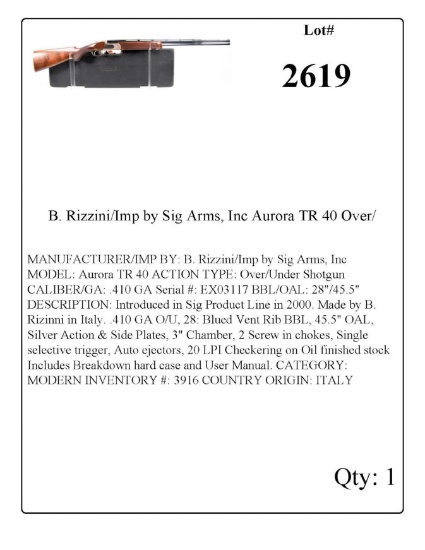 B. Rizzini/Imp by Sig Arms, Inc Aurora TR 40 Over/Under Shotgun