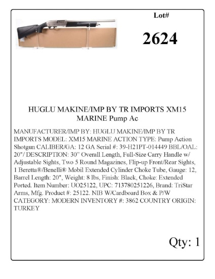 HUGLU MAKINE/IMP BY TR IMPORTS XM15 MARINE Pump Action Shotgun