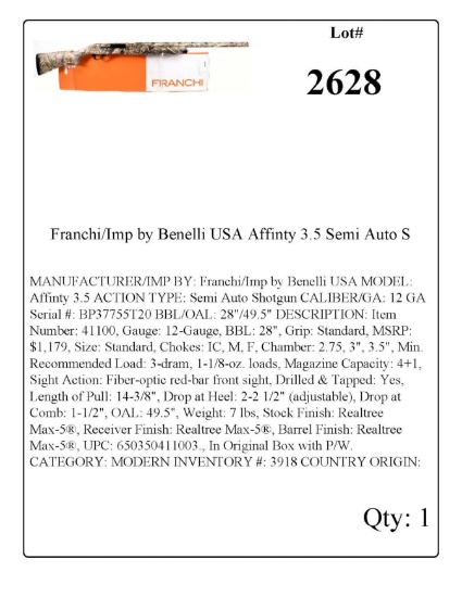 Franchi/Imp by Benelli USA Affinity 3.5 Semi Auto Shotgun