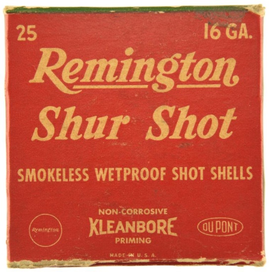 Lot #2651 - 1 Box of 25 Rds of 16 GA 2 9/16” Remington Shur Shot 1 Oz #6 Shot Shells