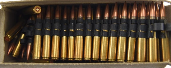 Lot #2676 - 240 Rds +/- .30-06 Cal Ammo linked on belt links. "88/.30-06" Head Stamp. Are in 14