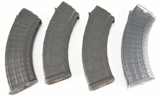 Lot #2699 - Four AK-47 Mags (30 Round) High Capacity Mags. Two Mag Magpul. Two Tapco