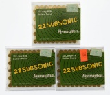 Lot #2397 - 300 Rds +/- of Remington Subsonic .22 LR Hollow Points (3 Boxes of 100 = 300 Rds)