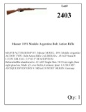 Mauser 1891 Modelo Argentino Bolt Action Rifle