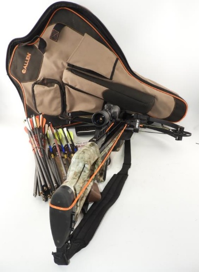 Bowtec Stryker LS model Crossbow with Stryker 3x32 Crossbow Scope, quiver, Large Qty of gold