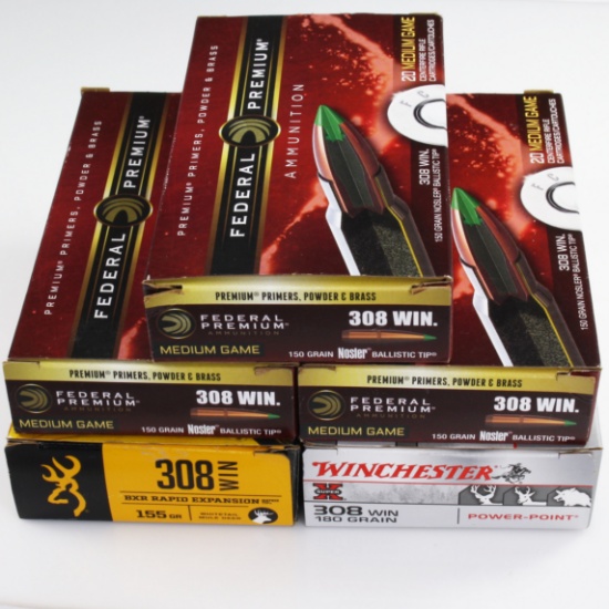 Lot of 100 rounds of new-in-the-box 308 Win rifle ammo