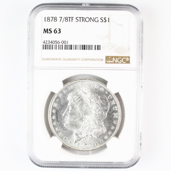 Certified 1878 7/8TF strong U.S. Morgan silver dollar