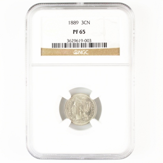 Certified 1889 U.S. proof 3-cent nickel