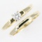 Estate 14K yellow gold diamond wedding set