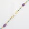 Estate 18K yellow gold amethyst, turquoise & pearl adjustable lariat necklace