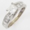 Estate 14K white gold diamond ring