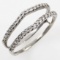 Estate unmarked 14K white gold diamond ring guard