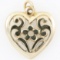 Estate James Avery 14K yellow gold flower & heart pendant