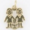 Estate James Avery 14K yellow gold twin girls charm