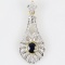 Vintage unmarked 18K yellow & white gold diamond & natural blue sapphire pendant
