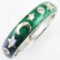 Estate 18K white gold diamond enamel moon & stars band