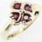 Estate 14K yellow gold diamond & natural ruby ring