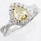 Estate 18K white gold diamond ring