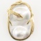 Estate 14K yellow gold diamond & mother-of-pearl pendant