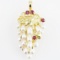 Vintage 14K yellow gold pearl & red spinel pendant