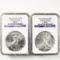 Investor's lot of 4 certified 2012-(W) U.S. American Eagle silver dollars