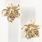 Pair of vintage 10K yellow & rose gold flower earrings