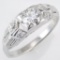 Vintage Art Deco unmarked 14K white gold diamond ring