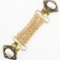 Antique gold-plated faux pearl sweater pin