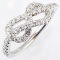 Estate Gabriel & Co. 14K white gold diamond knot ring