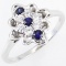 Estate 14K white gold diamond & sapphire ring
