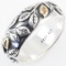 Estate Pandora 14K yellow gold & sterling silver band ring