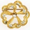 Vintage 10K yellow gold enamel & seed pearl pin