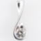 Estate 14K white gold diamond pendant