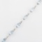 Estate 10K white gold diamond & blue topaz bracelet