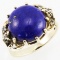 Estate 14K yellow gold diamond & lapis ring