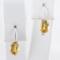 Pair of estate 10K white gold citrine earrings