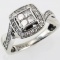 Estate 14K white gold diamond ring