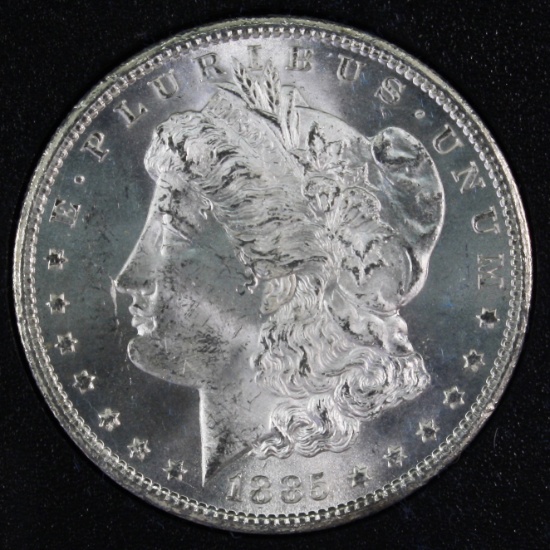 Certified 1885-CC U.S. Morgan silver dollar