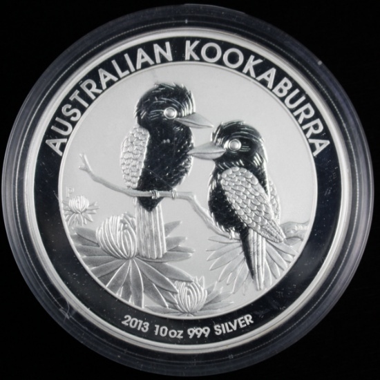 2013 Australia proof $10 10oz coin .999 silver Kookaburra