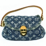 Authentic estate Louis Vuitton monogram denim mini Pleaty handbag