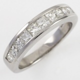 Estate 14K white gold diamond band