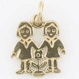 Estate James Avery 14K yellow gold twin girls charm